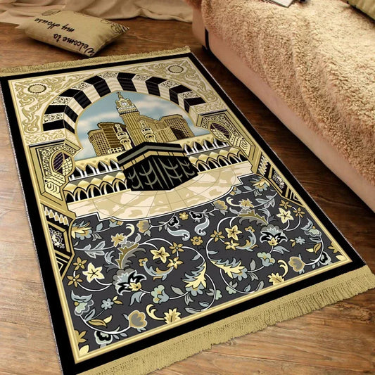 Opulent Velvet Prayer Rug – A Sanctuary of Comfort & Devotion