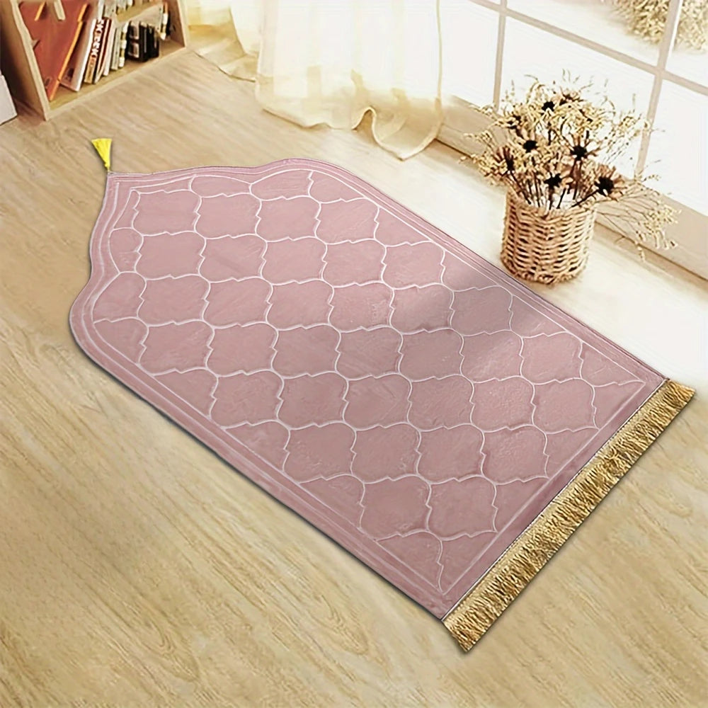 Luxury Plush Prayer Mat – Thickened Comfort with Tassel Design